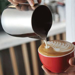 Tasse /à mousser le lait 600 ml//1000 ml Pichet /à caf/é /épaissi en acier inoxydable avec un bec verseur sans couvercle pour le caf/é au lait expresso et le lait moussant 600ML