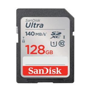 CARTE MÉMOIRE SanDisk 128 Go Ultra SDXC Carte, avec jusqu'à 140 