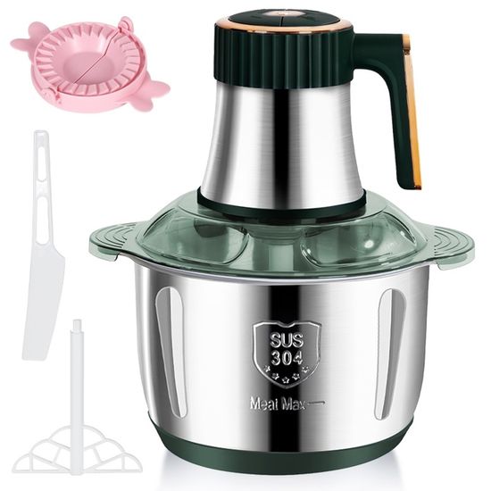 Hachoir Électrique 500W 5L Inox 304 - 6 Lames 5 Vitesses - Pour Viande, Légumes, Fruits, Noix