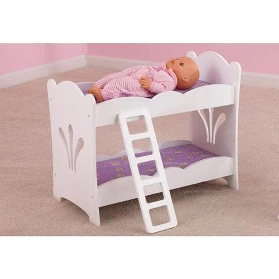 Lit Superpose Pour Poupee Poupon Avec Echelle Bois Cdiscount Jeux Jouets