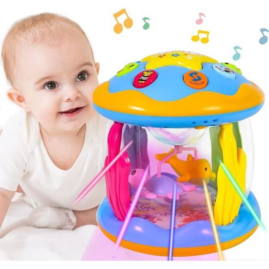 Jouets bébé 1-3 ans bébé projecteur rotatif de lumière océanique jouets  musicaux Montessori jouets sensoriels éducatifs précoces pour les  tout-petits cadeaux
