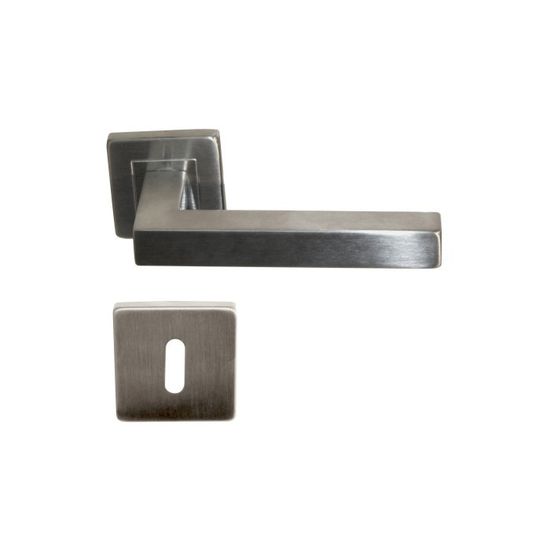 Poignées De Porte Sur Rosaces FAPIM Blanc RAL 9010 - Carré 8 Mm, Neuves