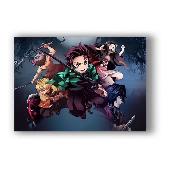 Poster décoratif sur toile Demon Slayer pour chambre à coucher