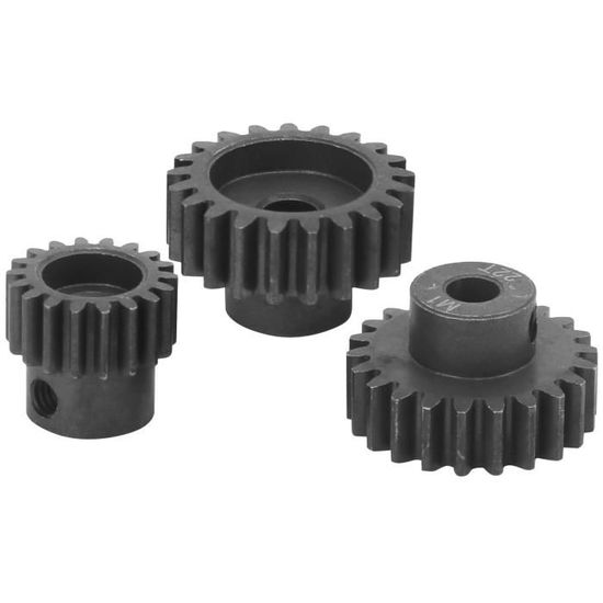 QUARKZMAN — Kit De 5 Pignons M1 Mod1 Pour Moteur RC (13T à 17T) + Accouplement 5mm Vers 3,17mm | Acier Trempé