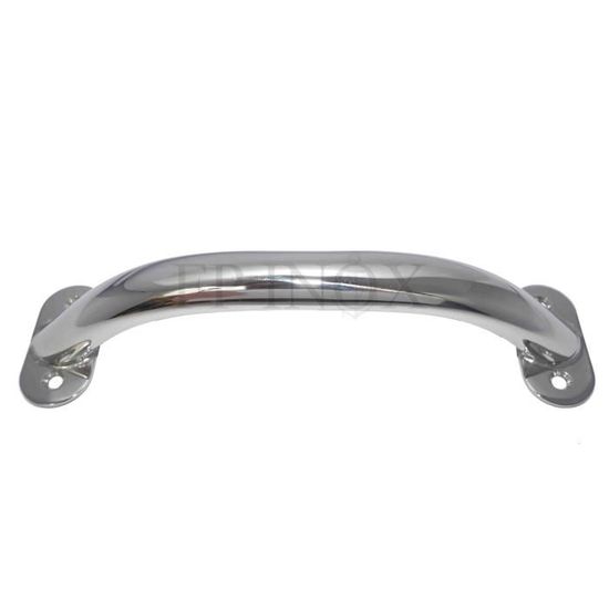 Main courante inox 304L sur-mesure avec embouts plats et supports