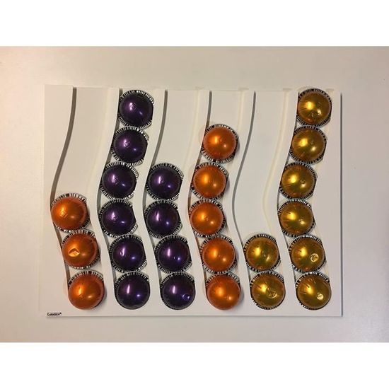 Support Mural Pour Capsules Nespresso Vertuo – Capacité 17 Capsules – Aluminium Noir – Économiseur D’Espace