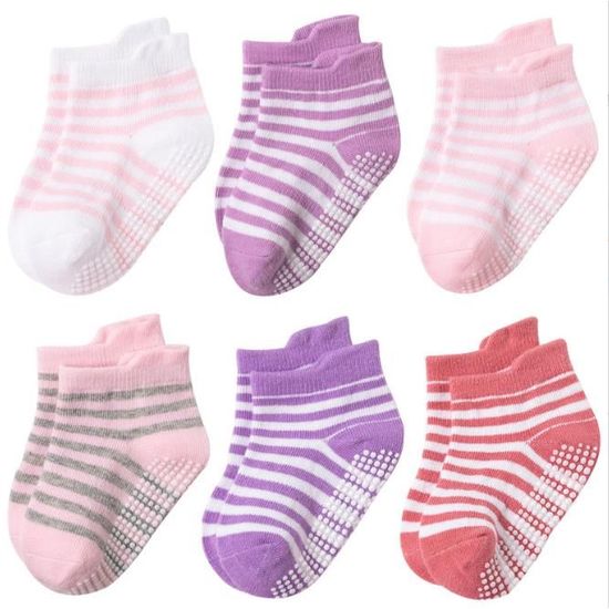 12 Paires Chaussettes Enfant Coton - Tailles 22-36 - Respirantes Et Anti-Dérapantes
