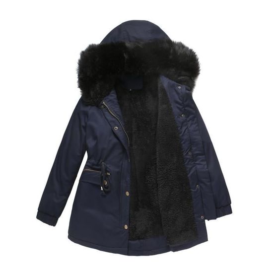 Veste d'hiver femmes Parka Long manteau doublure en laine Parkas à