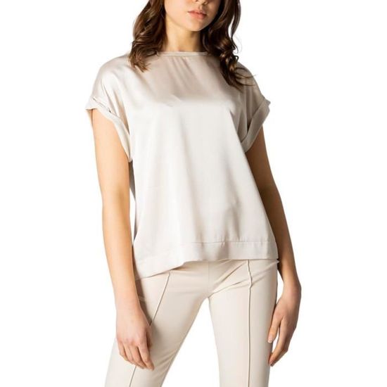 Lola by Sandro Ferrone T-shirt manica corta con colletto gioiello bianco