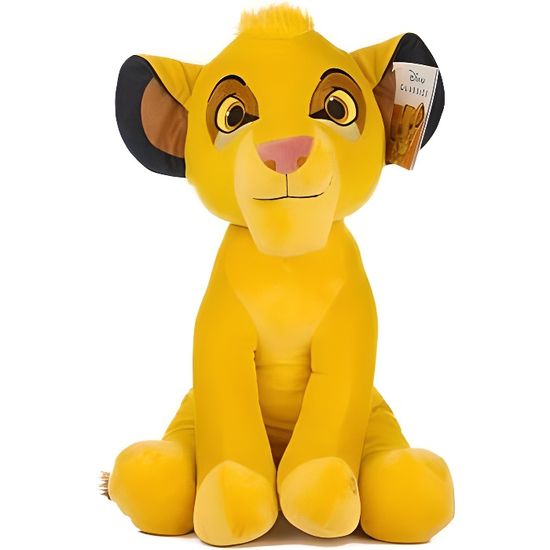 Grand Peluche : Simba Roi Lion 53 Cm Avec Sons - Doudou XL Licence Enfant - Animaux Savanes - Disney