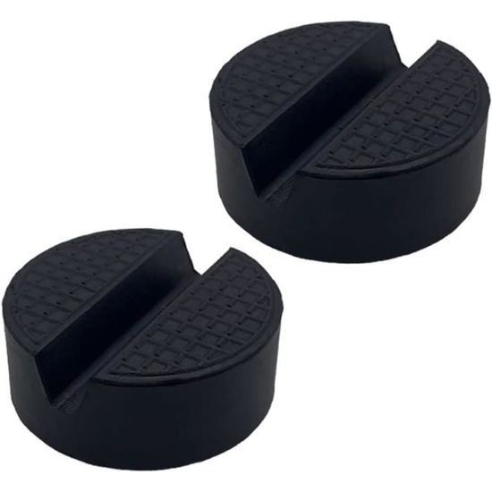 Lot De 4 Patins En Caoutchouc Universels Pour Cric - Noir Avec Rainures Antidérapantes