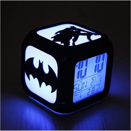 ZWJXYR Réveillez Vous Lumières USB Dinosaure LED Réveil 7 Couleur Glowing Mood Lampe Réveil Numérique pour Enfants Cadeau d'anniversaire Multi Fonction Flash Montres Horloge A