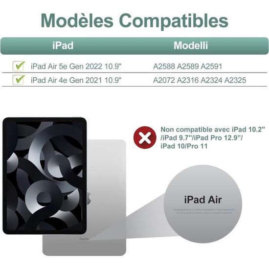 JADEMALL Coque Clavier Pour IPad Mini 5 7.9", AZERTY Français