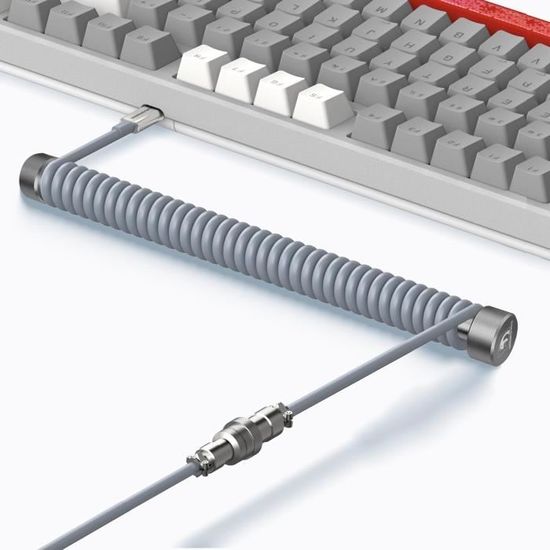 ATTACK SHARK C01 Ultra Spiral-Tastaturkabel Mit RGB – Gewickeltes USB-C Kabel Für 8KHz Mechanische Tastaturen, 56,5 Zoll, Orange