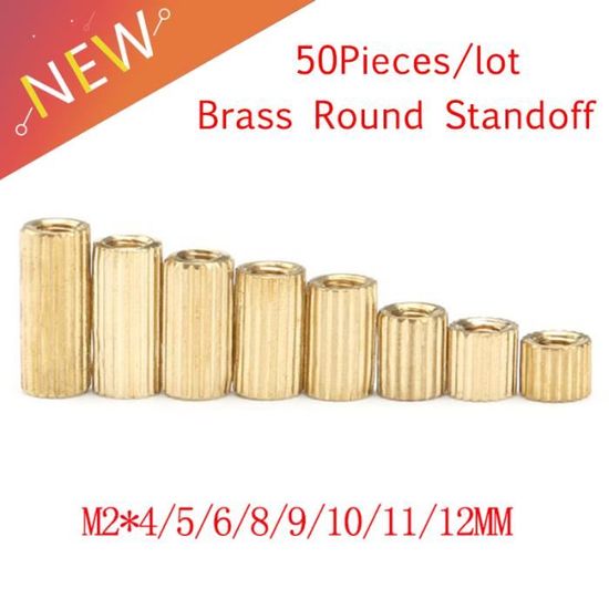 Entretoises Laiton M2,5 X 20mm - Lot De 50 - Femelle à Femelle, Hexagonale