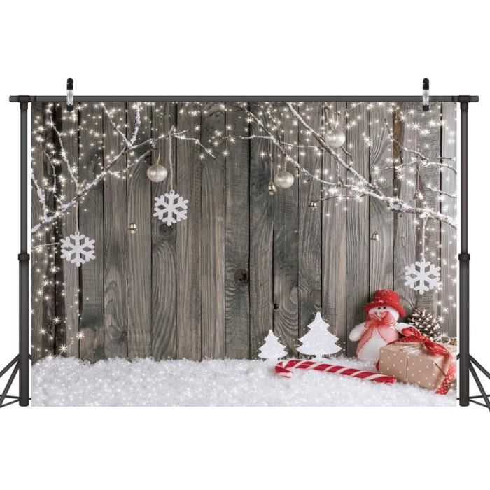 3x2m Toile de Fond Noël Photo de Noël Fenêtre d'hiver Arbre de Noël