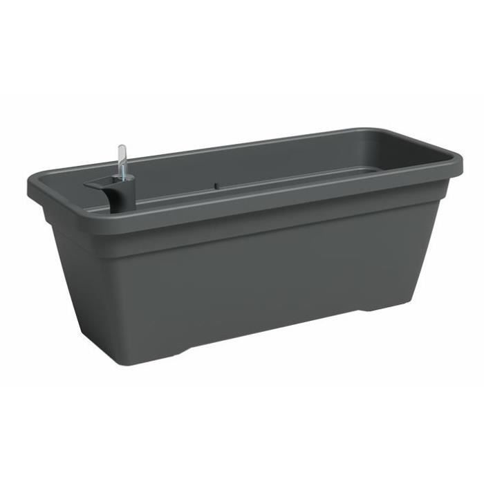 Jardinière - Plastique - Anthracite - Rectangulaire - L57,9 x P24,3 x H22cm - ARTEVASI