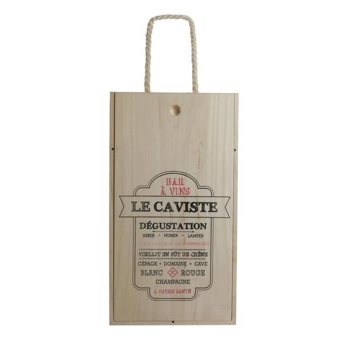 Service et présentation des alcools - Coffret de vin pour 2 bouteilles - Bois - Modèles aléatoires 37 cm