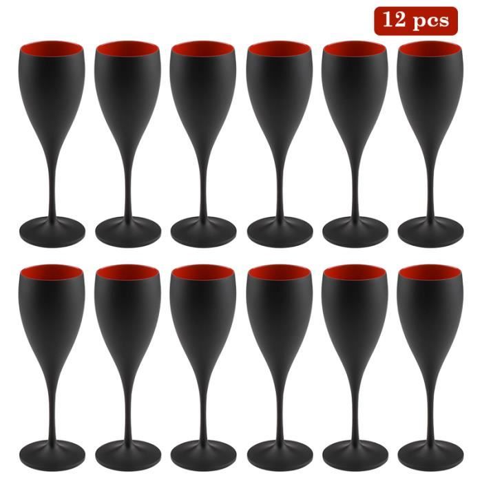 12 Verres à vin,Moët & Chandon Champagne,blanc-or en acrylique Gobelet