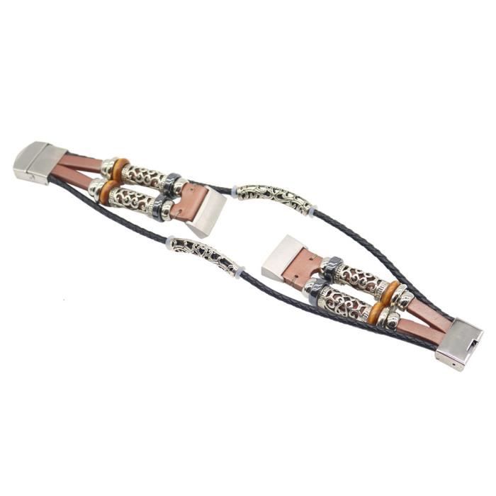 bracelet de montre vendu seul Bracelet en cuir de remplacement pour bracelet Fitbit Charge 3 TZZ81110663RG_non