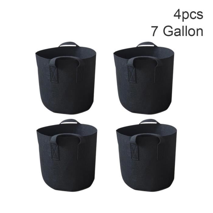 7 Gallons Sac De Culture Légumes Arbres De Terre, 4 Pièces Sacs De Culture Tissu Non Tissé Épais Résistant Sacs À Plantes Approprié