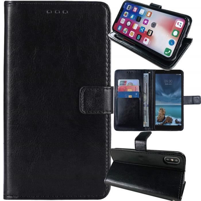 Coque antichoc en cuir pour Doro 1360 NOIR