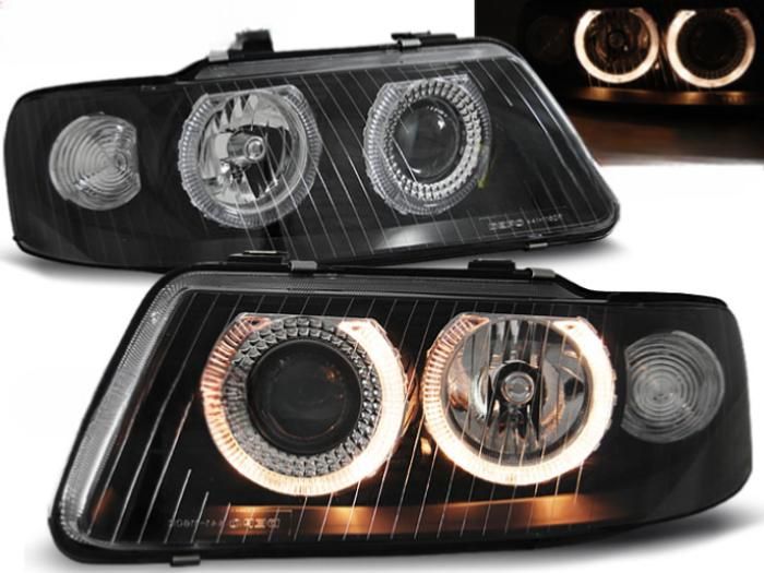 Paire de feux phares Audi A3 8L 00-03 angel eyes noir