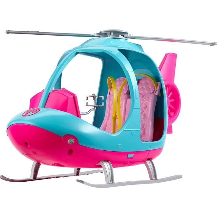 Barbie Voyage Helicoptere rose et bleu pour poupee avec helice rotative jouet pour enfant FWY29