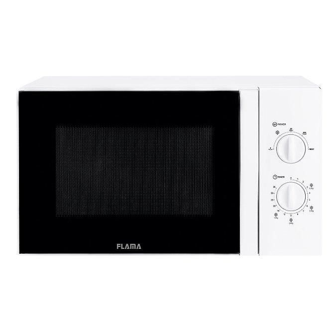 Micro-ondes Flama blanc 1804FL, 900W, 23L de capacité, 5 programmes automatiques, fonction décongélation, intérieur anti-adhésif