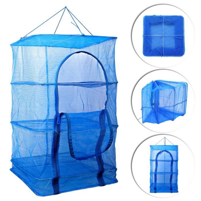3 couches de poisson pliable filet de séchage environnemental maille vêtements séchoir à légumes-1015