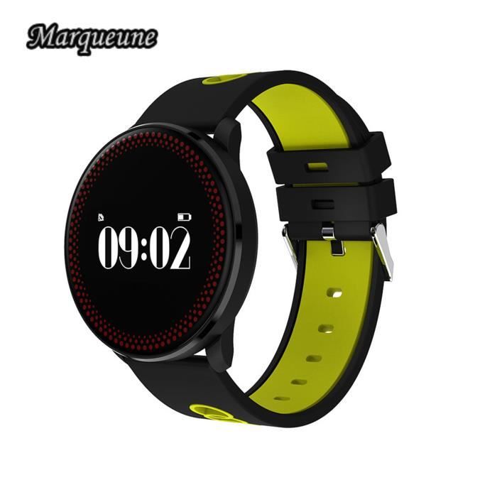 Montre connectée sport GPS et navigation Bracelet Connecté Bluetooth 4.0 Marqueune CF007 pour iOS et Android - Noir jaune