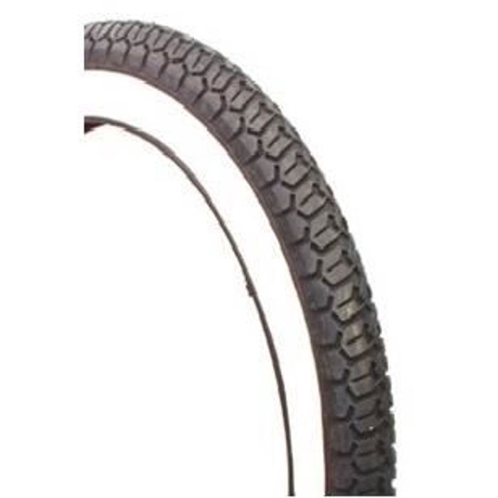 Pneu cyclomoteur - dimensions 2 1/4-16 B8 38J - usage ville et route - couleur blanc et noir