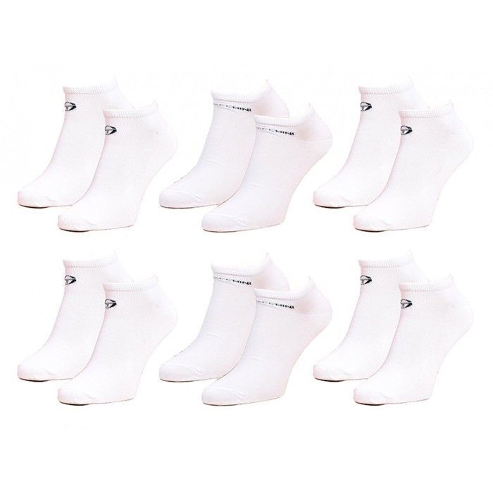 Chaussettes homme Sergio Tacchini Socquettes Tiges courtes Pack de 6 Paires Blanches