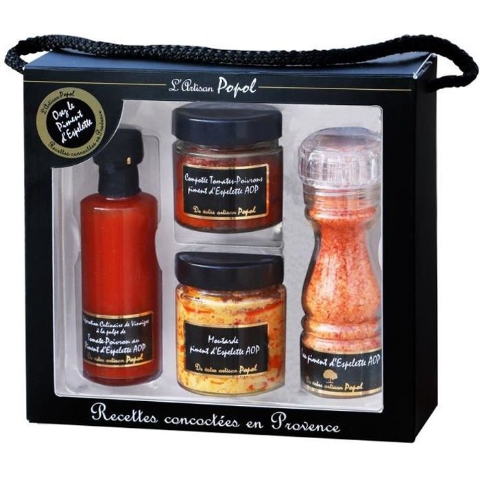 Coffret spécial Piment d'Espelette - Cadeau gastronomique à offrir autour du Piment du sud Ouest fabriqué en Provence