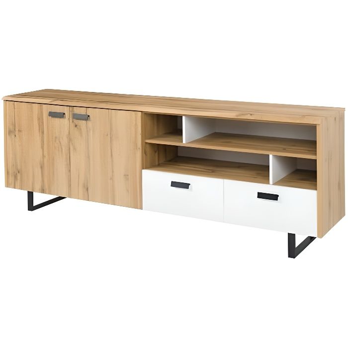 Buffet, bahut, enfilade grand modèle OAK. Meuble design et tendance pour votre salon ou salle à manger. Design type industriel 45