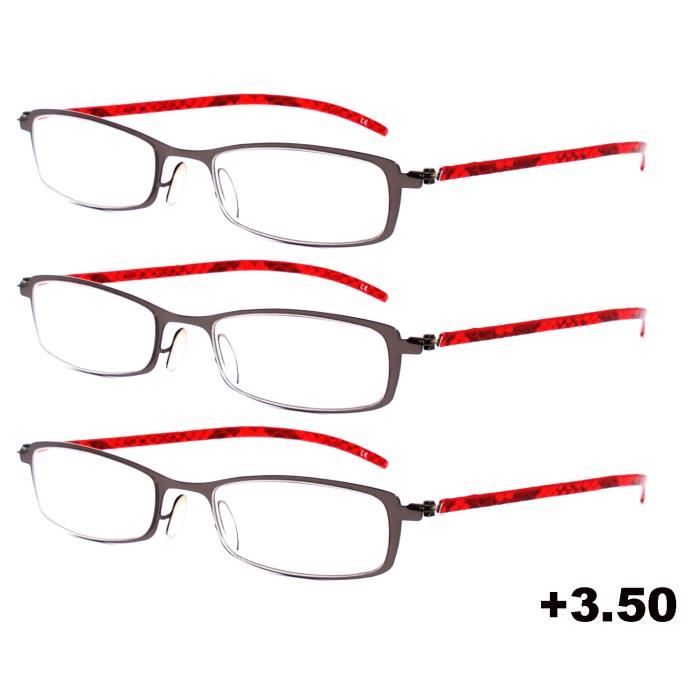 3 Lunettes de lecture Rainbow MC2107-red +3.50