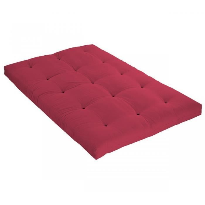 Matelas futon rouge coeur en latex 160x200 - Rouge - Garantie 5 ans - Terre de Nuit