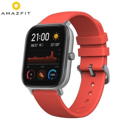 Amazfit GTS XIAOMI - Montre Connectée Cellulaire GPS - Montre Contactée Grand - Coloris :Rouge - meilleur cadeau