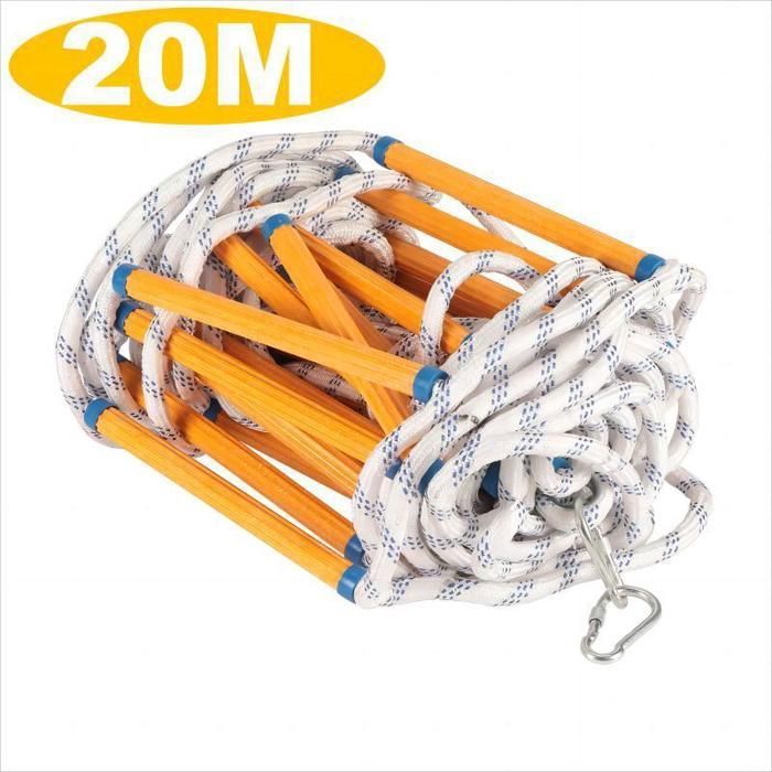 LZ.MZXU Échelle De Secours En Corde 3M à 15M - Échelle Pliante Ignifuge Avec Crochets Acier, Pour Fenêtre/Balcon