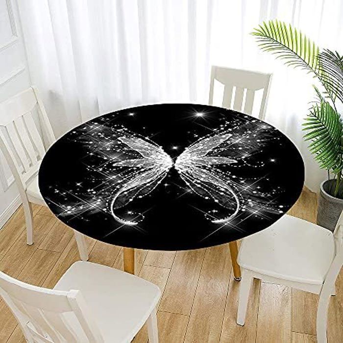 Nappe Ronde Imperméable 110cm - Motif Bois 3D Avec Bord élastique