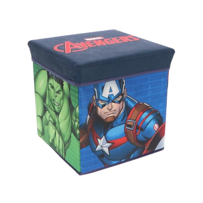 Pouf Coffre de rangement à jouets Avengers chambre enfant Marvel Titan Héro Boîte Box Bac