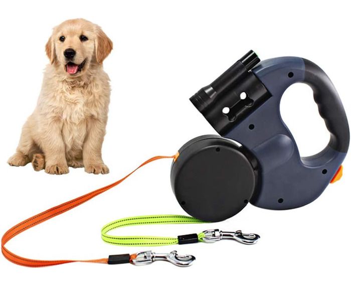 Meilleurs prix pour Laisse rétractable double pour chien, laisse double pour chien de 3 m pour deux chiens, laisse double flexible pour chien avec p
