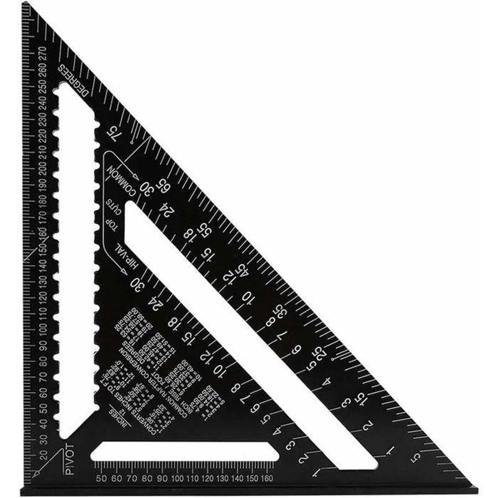Règle Architecte Triangulaire Robin Goods Aluminium - Noire, Petites échelles - Dessin Technique