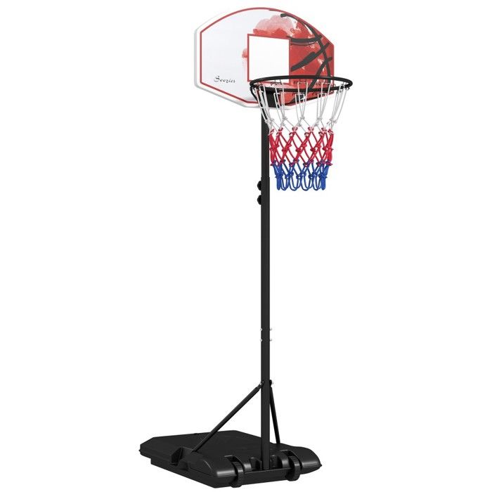 MINENICE Panier de basket d'extérieur réglable en hauteur de 154 à 210 cm, support de basket-ball avec roulettes, convient pour les enfants, les adolescents et les adultes (support de basket-ball pour