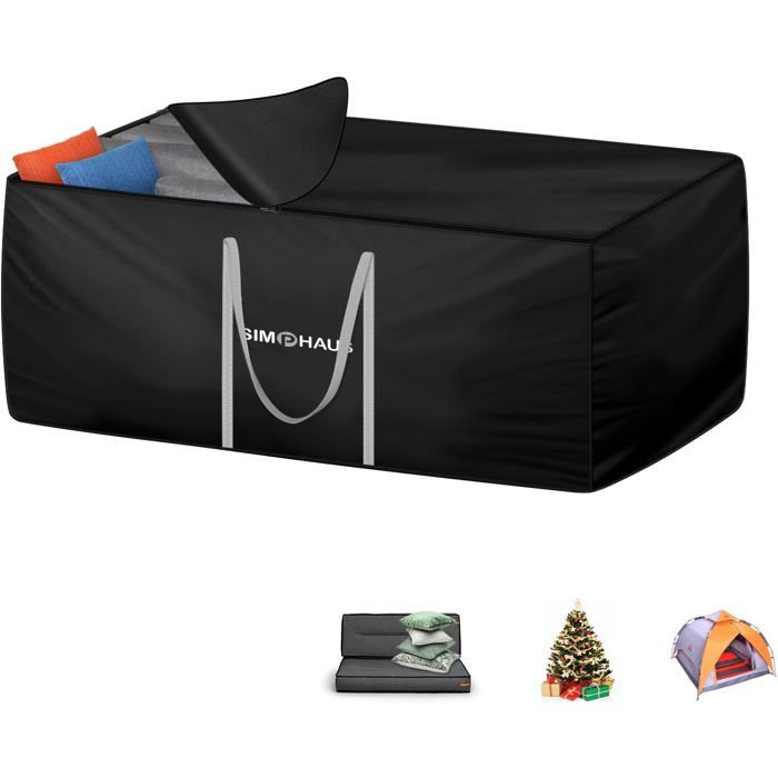 Tissu Oxford 210d Résistant Sac De Rangement Coussins Jardin 122x55x39cm - Housse Protection Hydrofuge Housse Protection Coussins Extérieur