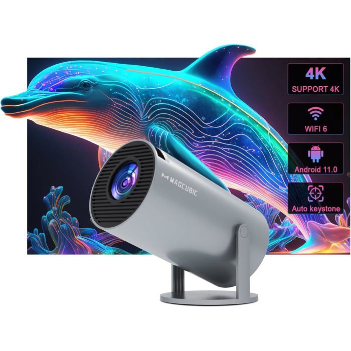 Mini Projecteur Portable Magcubic HY300 4K WiFi 6 BT 5.4 130 Pouces
