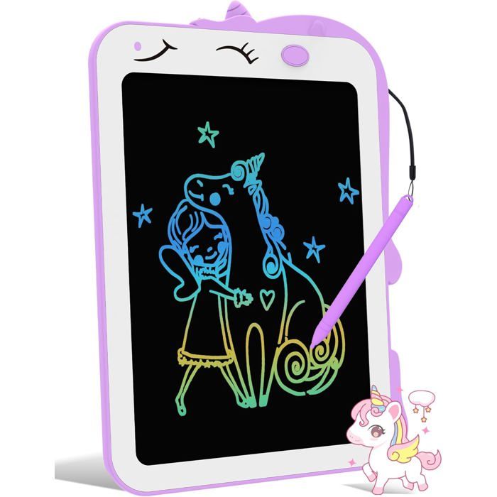 Tablette D'Écriture LCD 16 Pouces – Ardoise Magique Colorée – Jouet Éducatif 3-8 Ans – Écologique Et Réutilisable – Bleu