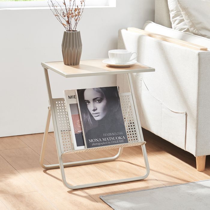 Table d’appoint Jäller 48 x 40 x 30 cm beige effet chêne