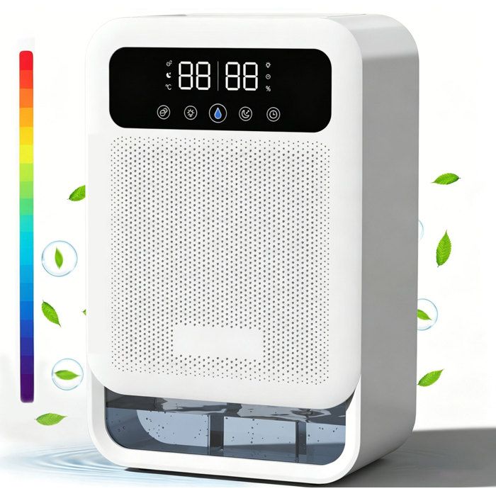 Deshumidificateur dair Electrique Réservoir 4000ml - Écran Tactile LED - Contrôle Intelligent Silencieux pour Maison Bain Chambre