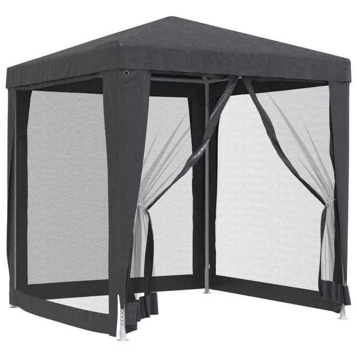 VIDAXL Tente de fêteRésistance aux UV et à leau avec 4 parois latérales en maille Anthracite 2x2m - (200x200x240 cm) BONNE1984